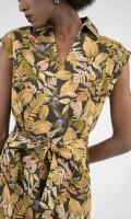 SIXDO Yellowish Brown Raw Mini Dress